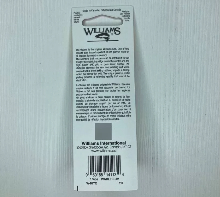 Блесна Williams Wabler W40YO 