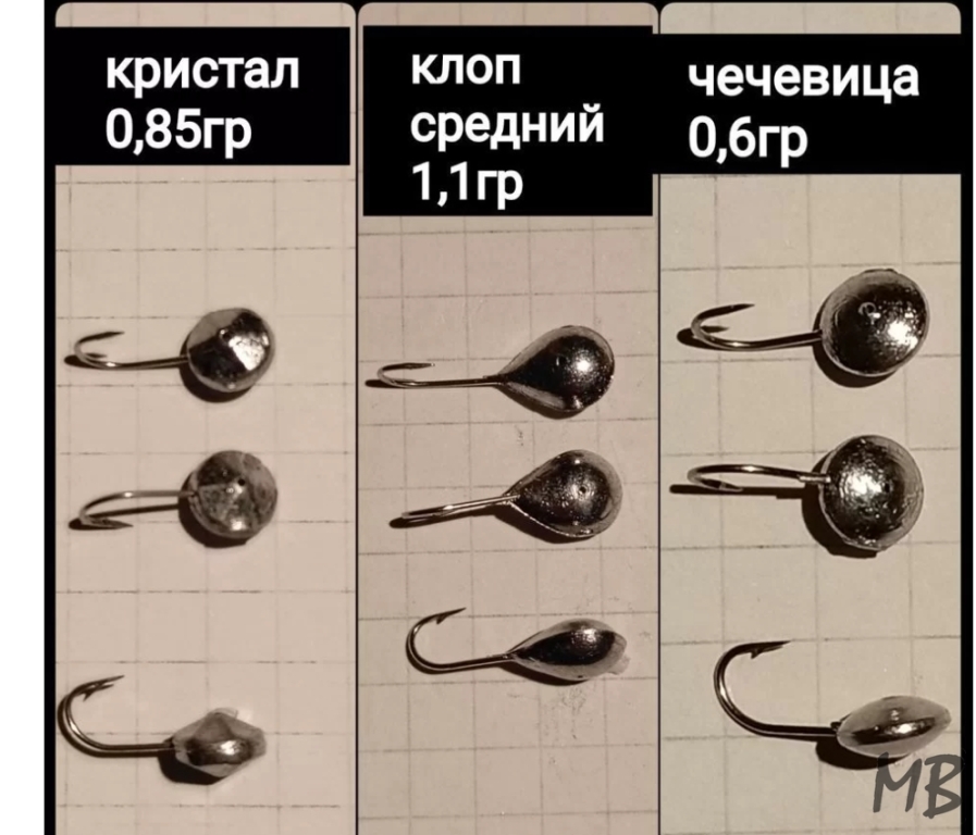 Мормышки литые свинцовые серебристые