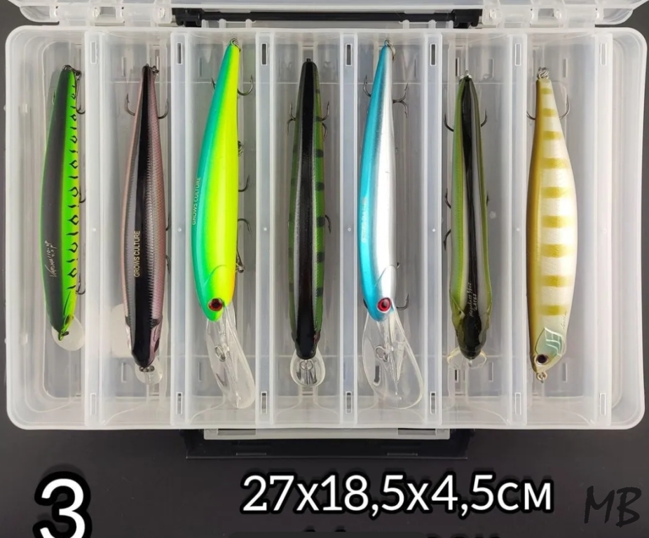 Двусторонние коробки под воблеры 4 размера